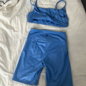 Saje sparkly blue workout set. NEVER WORN